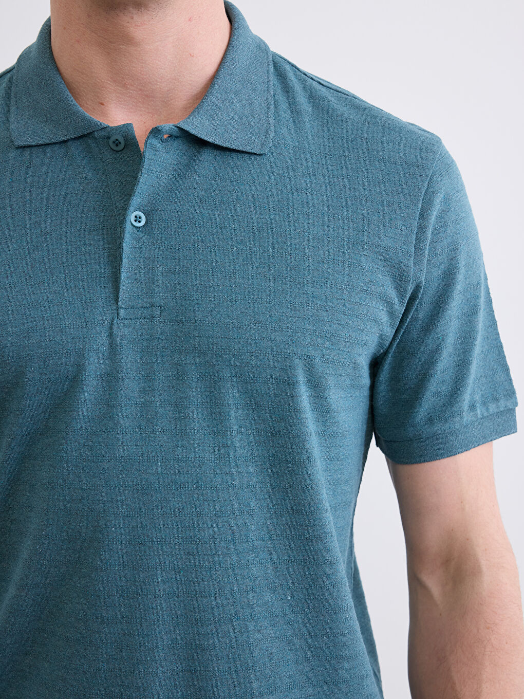 Petrol Polo Yaka Pike Erkek Tişört-2