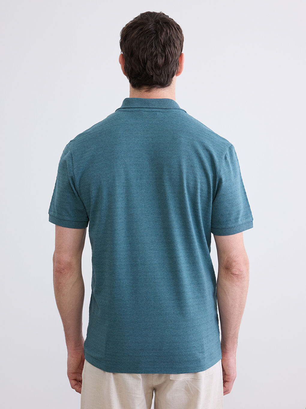 Petrol Polo Yaka Pike Erkek Tişört-3