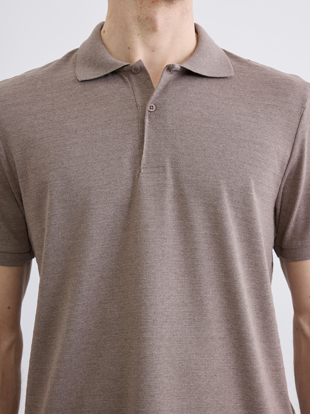 Kahverengi Polo Yaka Pike Erkek Tişört-2