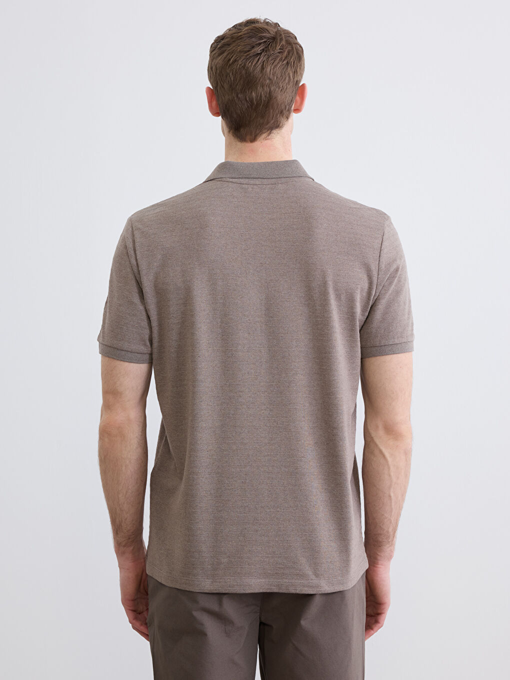 Kahverengi Polo Yaka Pike Erkek Tişört-3