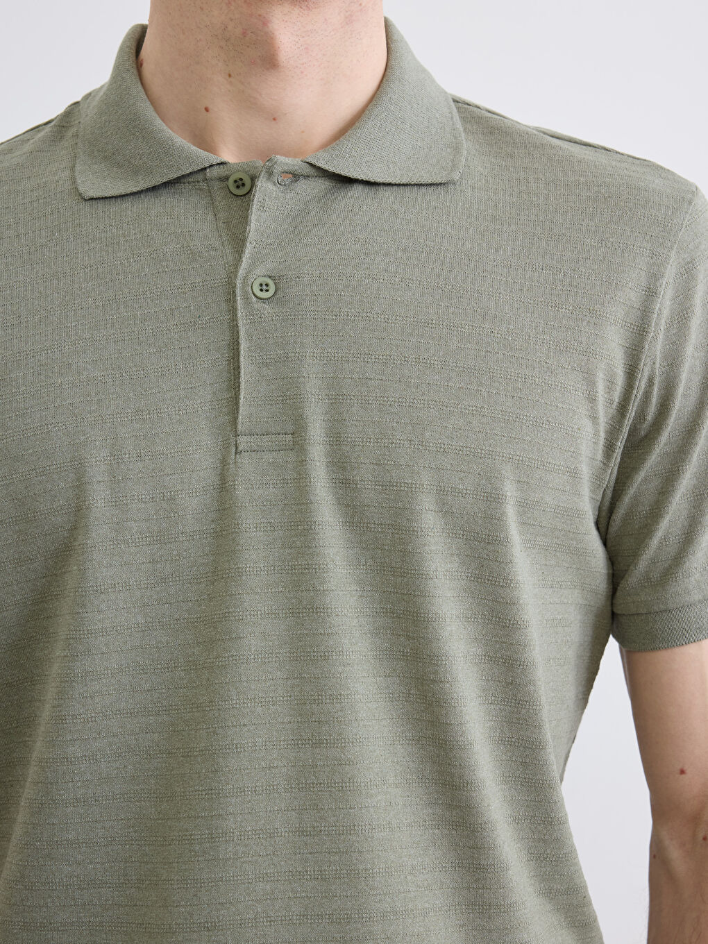 Yeşil Polo Yaka Pike Erkek Tişört-2