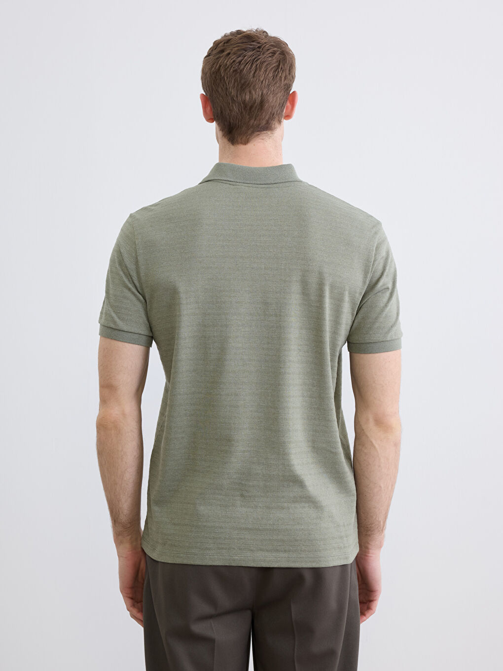 Yeşil Polo Yaka Pike Erkek Tişört-3