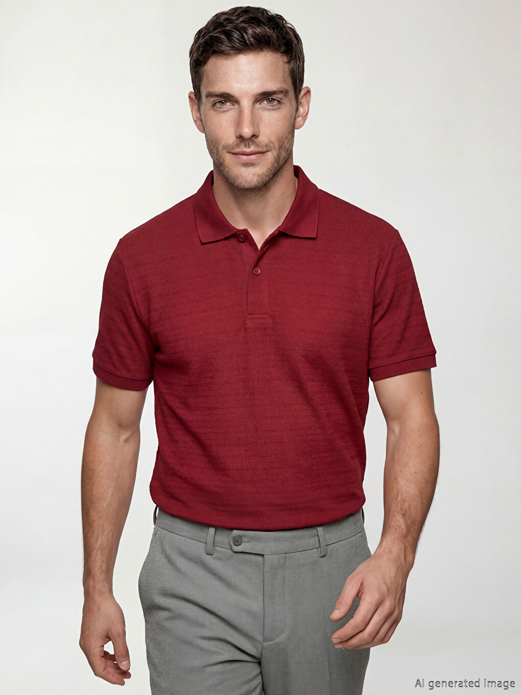 Bordo Polo Yaka Pike Erkek Tişört