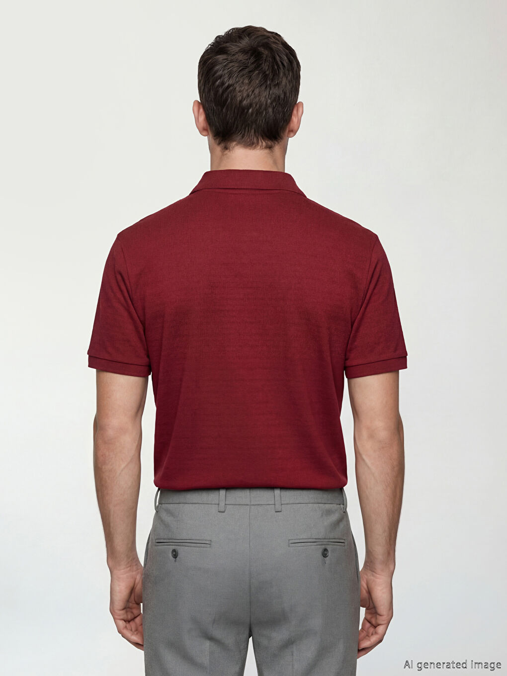 Bordo Polo Yaka Pike Erkek Tişört-3