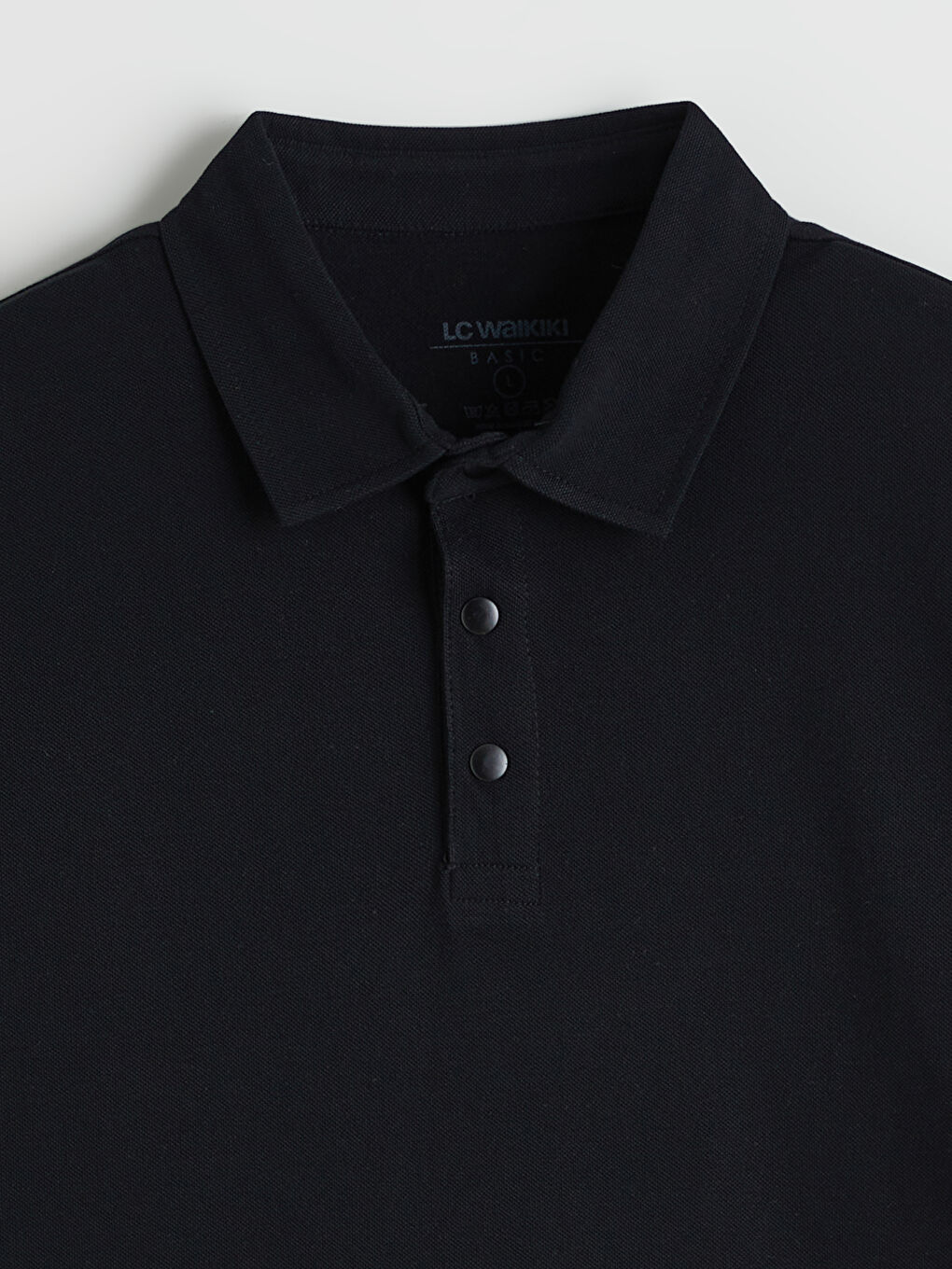 Siyah Polo Yaka Erkek Tişört-5