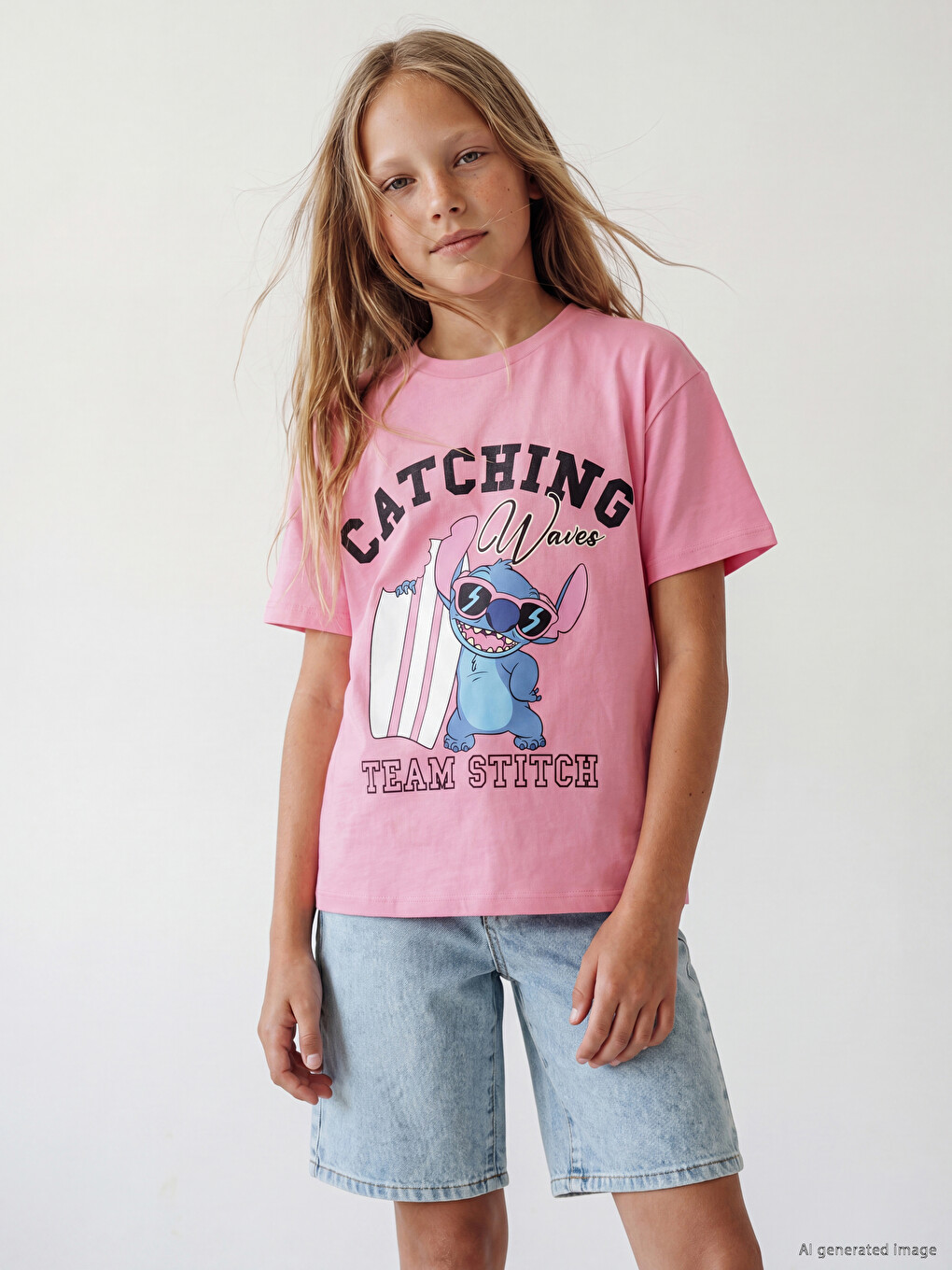 Stitch Printed Girls' T-Shirt