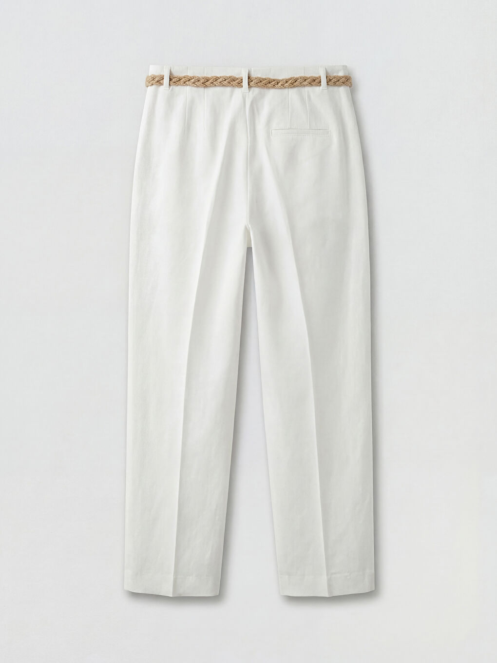 Woman ECRU Trousers-4
