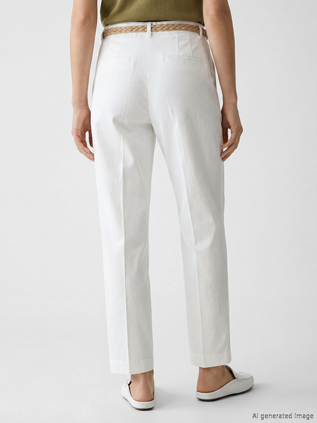 Woman ECRU Trousers-2