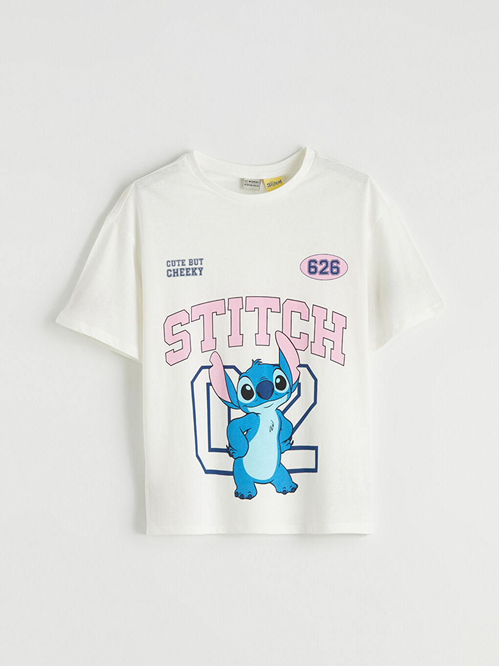 Stitch Printed Girls' T-shirt and Shorts-1