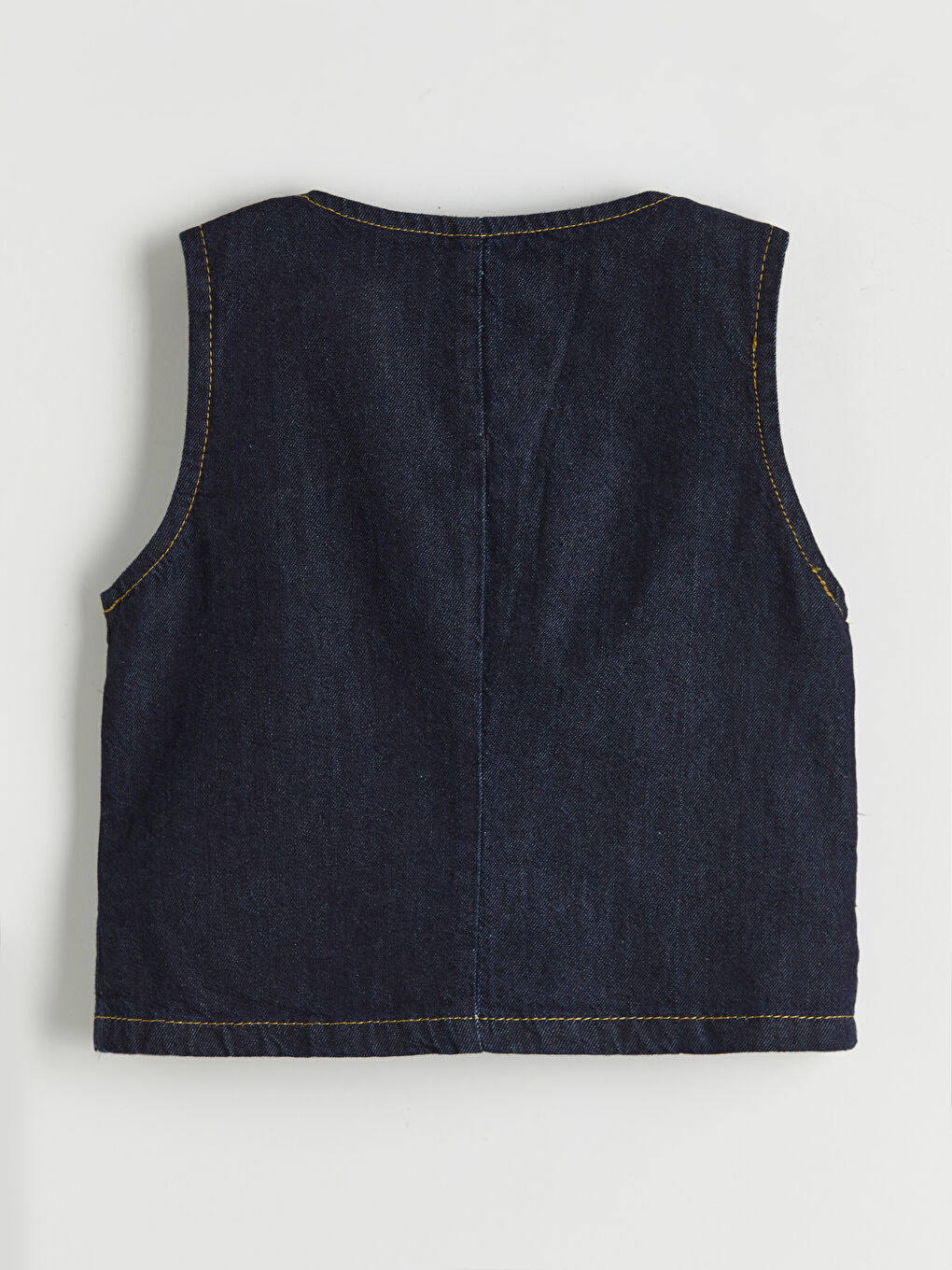 İndigo Fiyonk Detaylı Kız Çocuk Jean Yelek-4