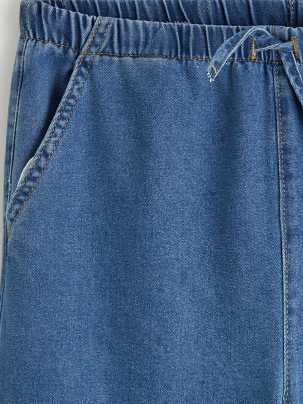 İndigo Wideleg Kız Çocuk Jean Pantolon-2