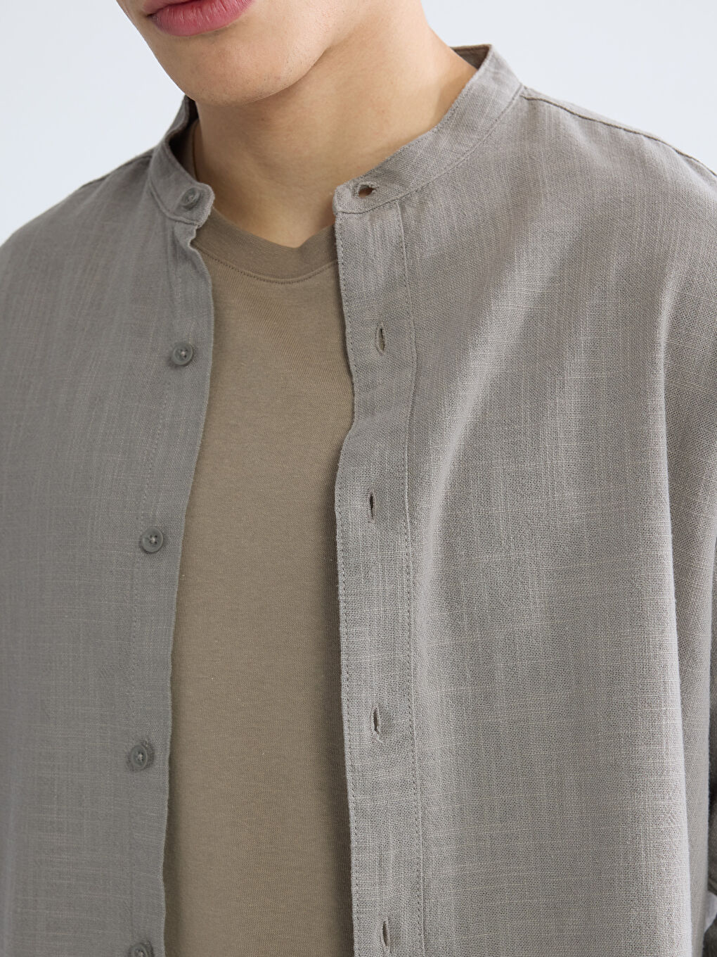 მამაკაცები ბეჟი პერანგი-2