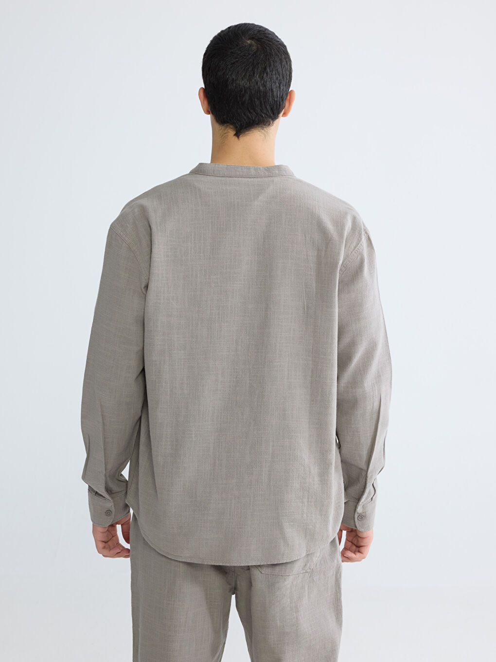 მამაკაცები ბეჟი პერანგი-3