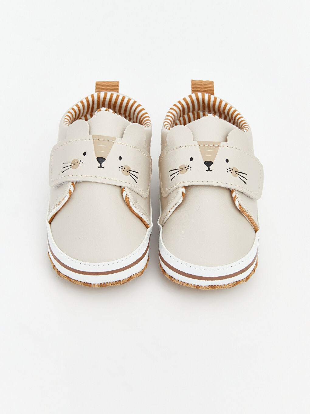 Bej Erkek Bebek Hayvan Figürlü Yürüme Öncesi Ayakkabı-2