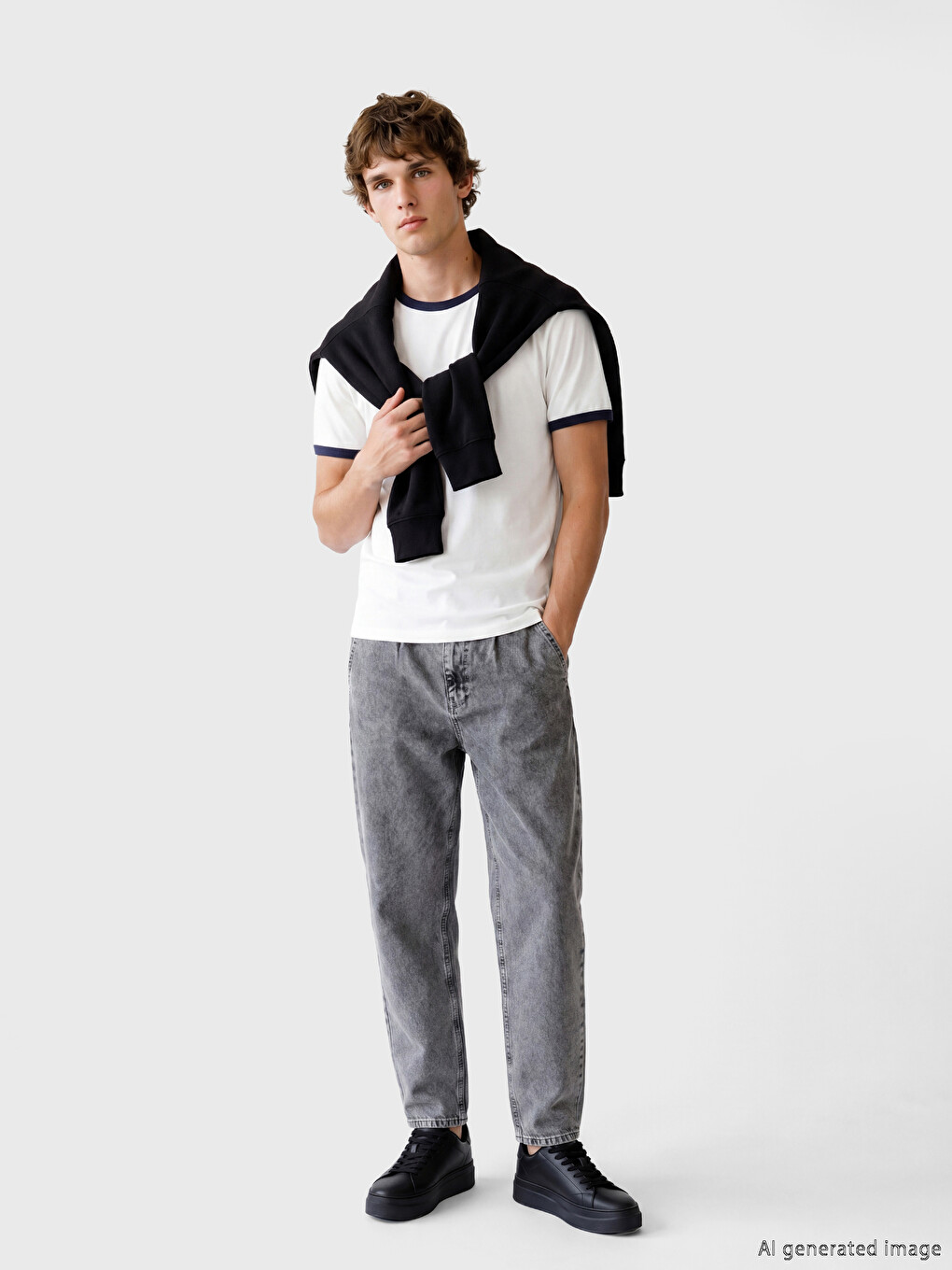 Gri 800 Balloon Fit Erkek Jean Pantolon