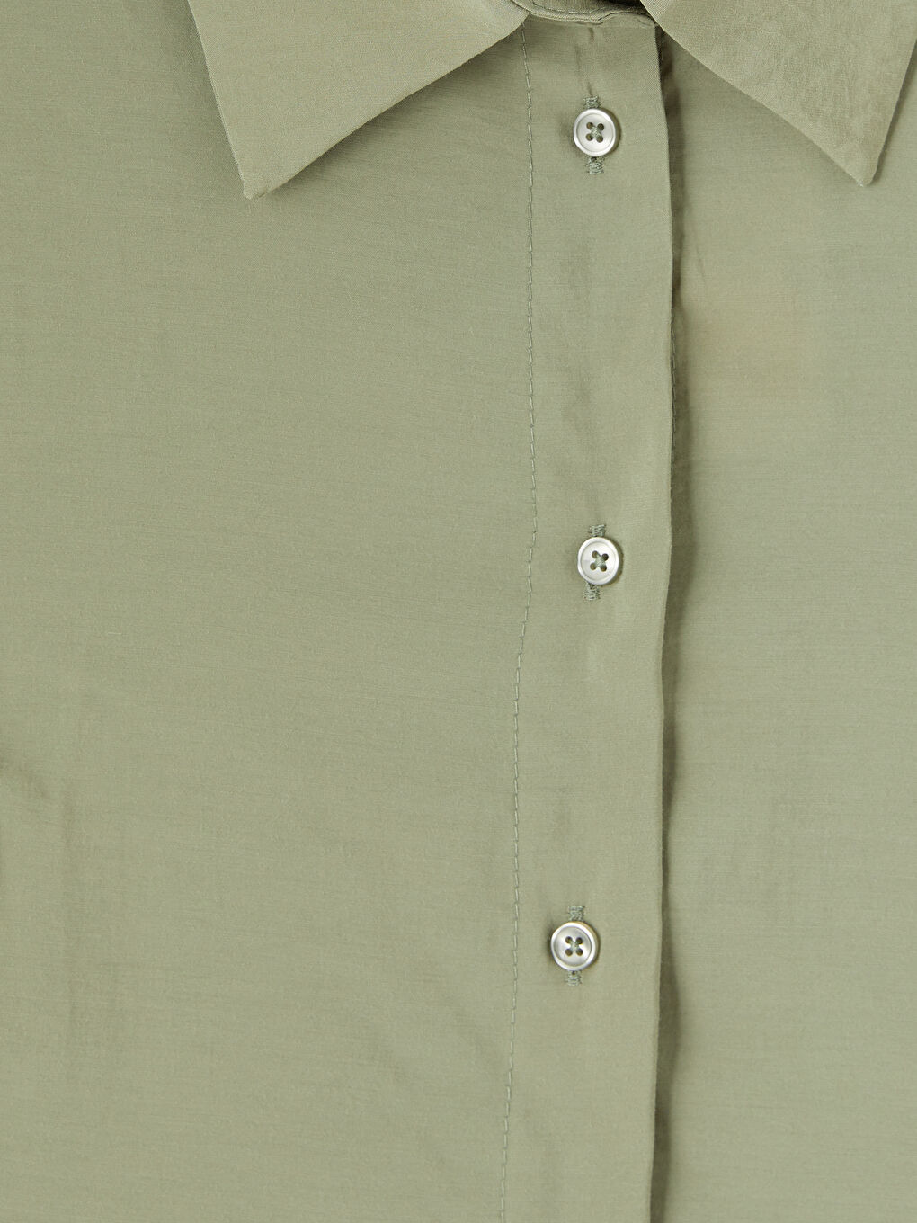 Yeşil Beli Bağlamalı Modal Karışımlı Gömlek Elbise-2