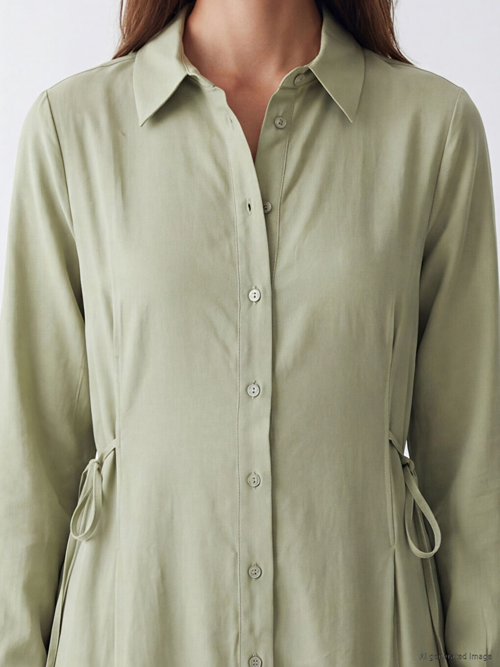 Waist Tied Modal Blend Shirt Dress-1