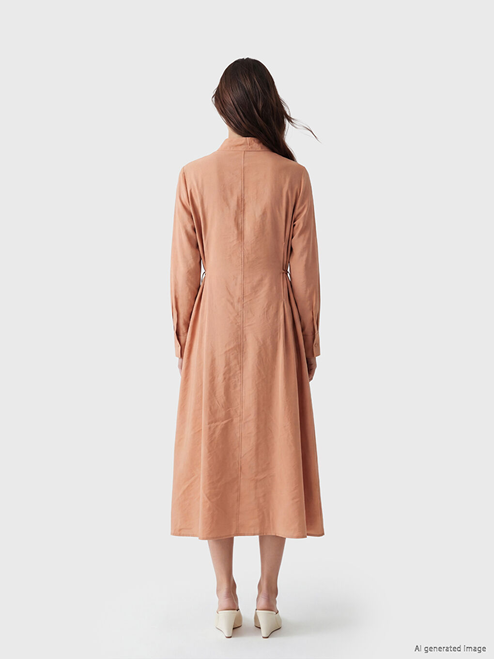 Waist Tied Modal Blend Shirt Dress-2