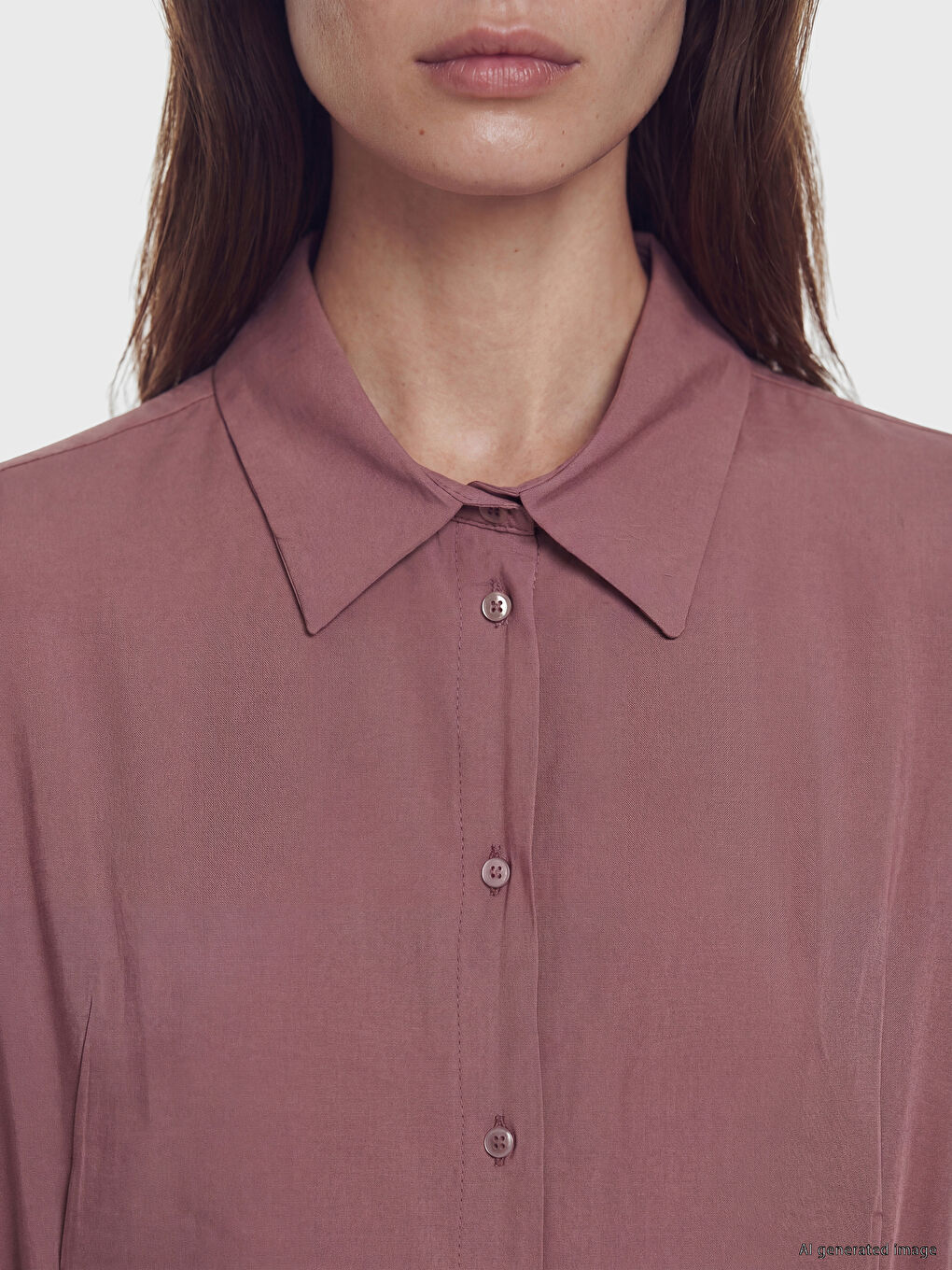 Pembe Beli Bağlamalı Modal Karışımlı Gömlek Elbise-2