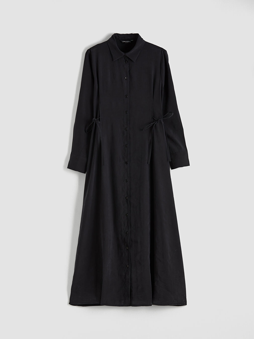 Waist Tie Modal Blend Shirt Dress-5