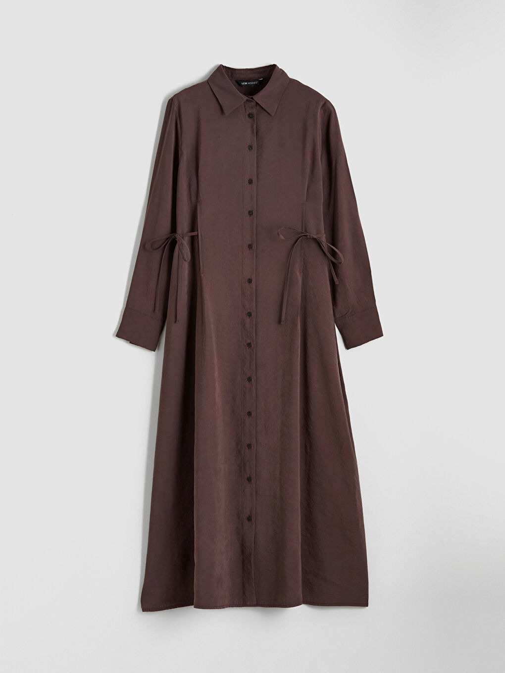 Waist Tie Modal Blend Shirt Dress-5
