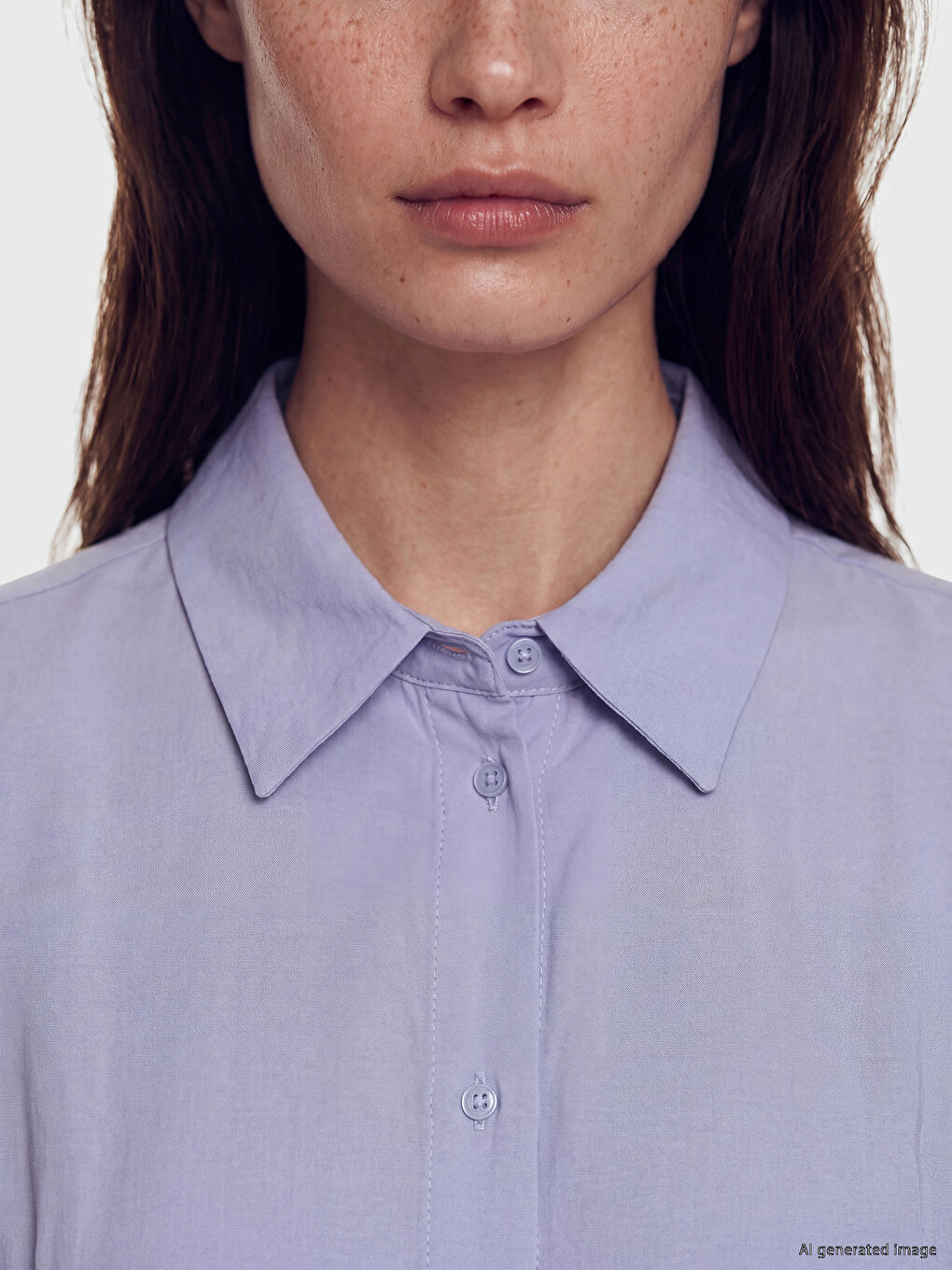 Mavi Beli Bağlamalı Modal Karışımlı Gömlek Elbise-2