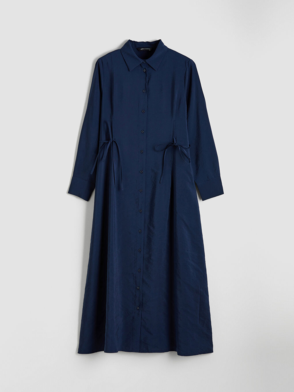 Waist Tie Modal Blend Shirt Dress-5