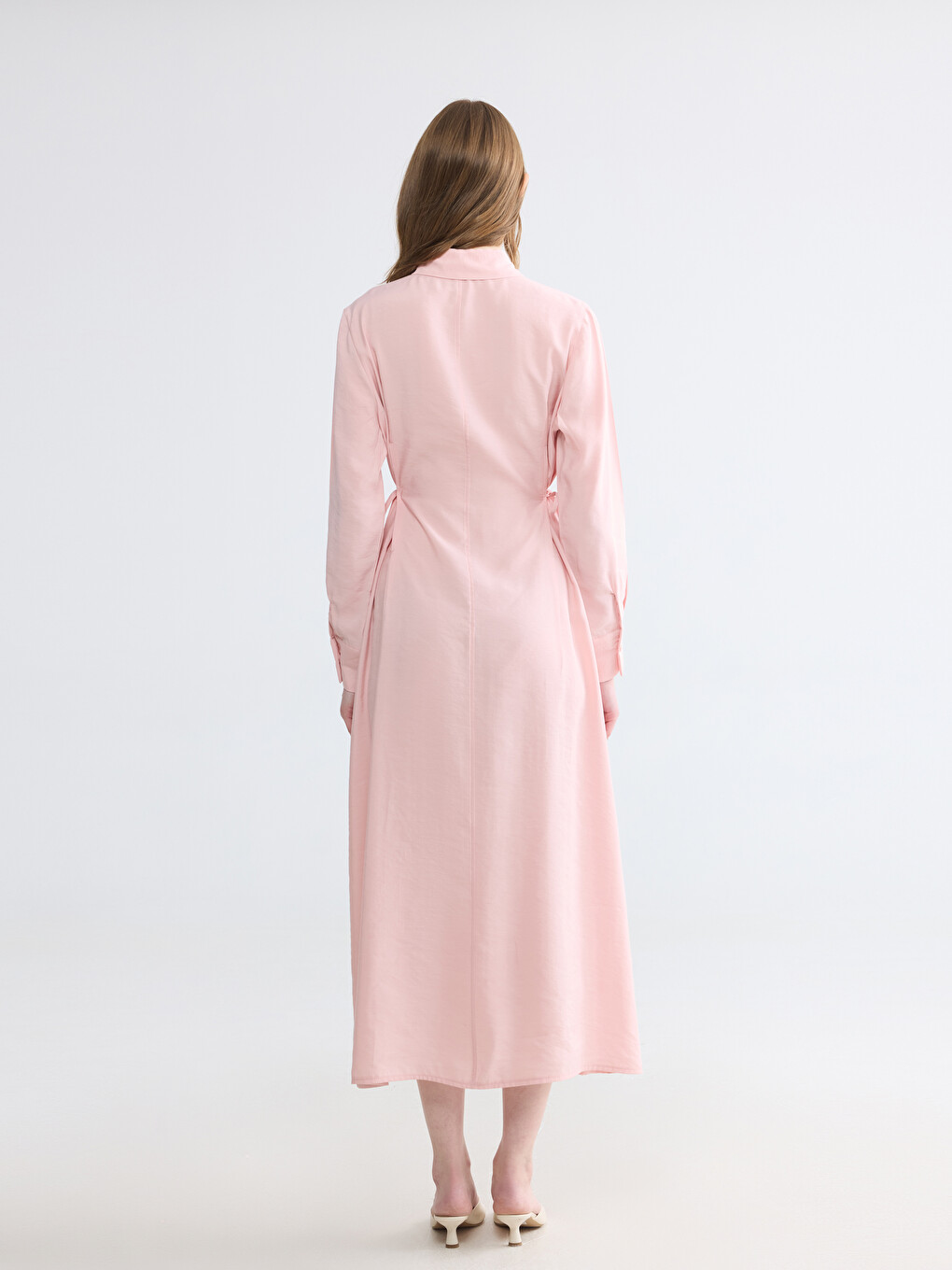 Waist Tied Modal Blend Shirt Dress-3