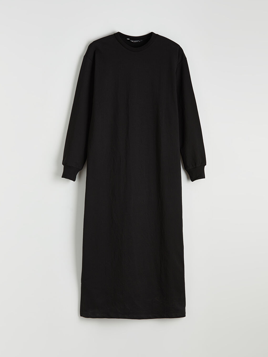 Siyah Bisiklet Yaka Sweat Elbise	-4