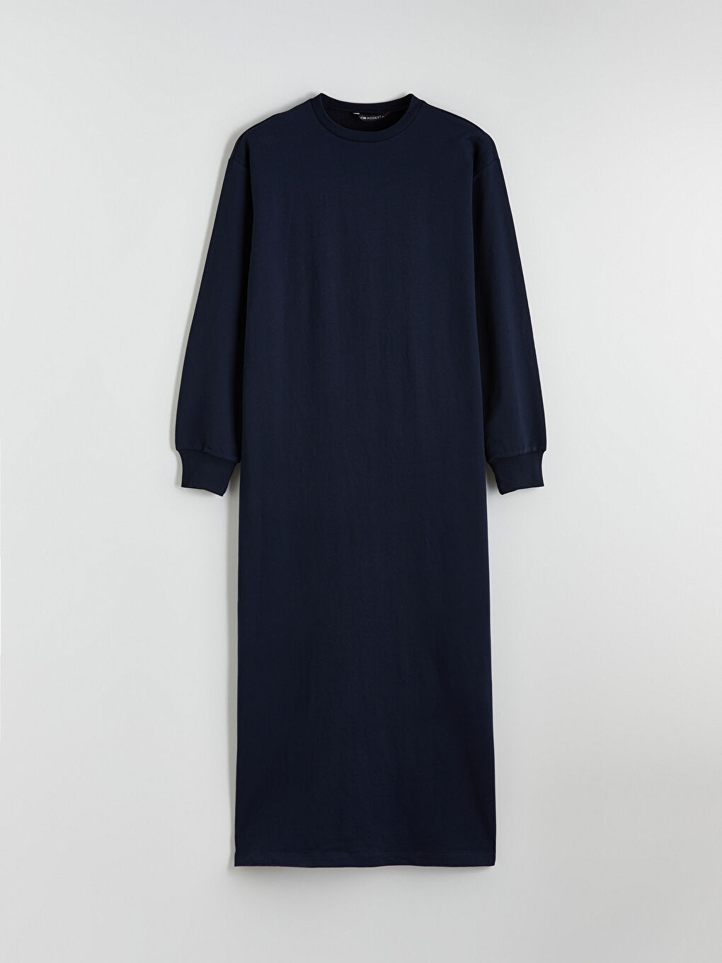 Lacivert Bisiklet Yaka Sweat Elbise	-4