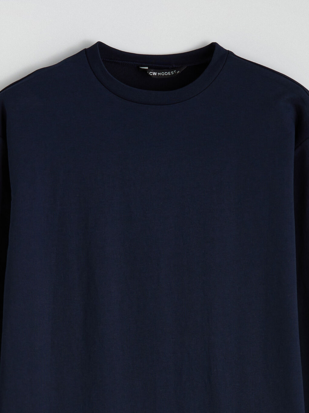 Lacivert Bisiklet Yaka Sweat Elbise	-5