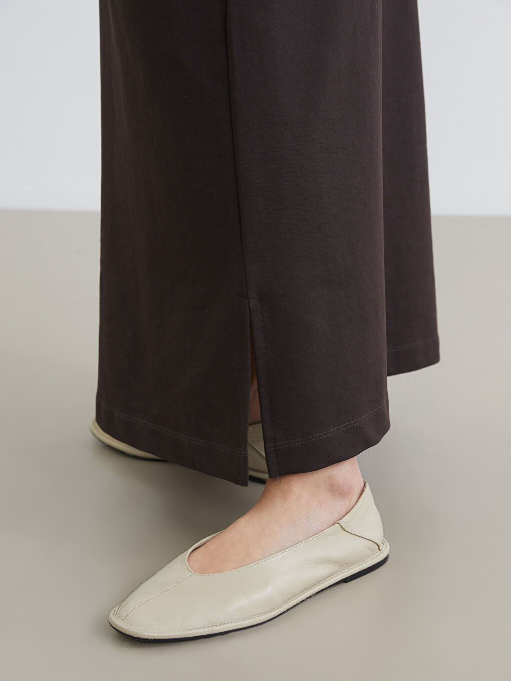 Kahverengi Bisiklet Yaka Sweat Elbise	-2