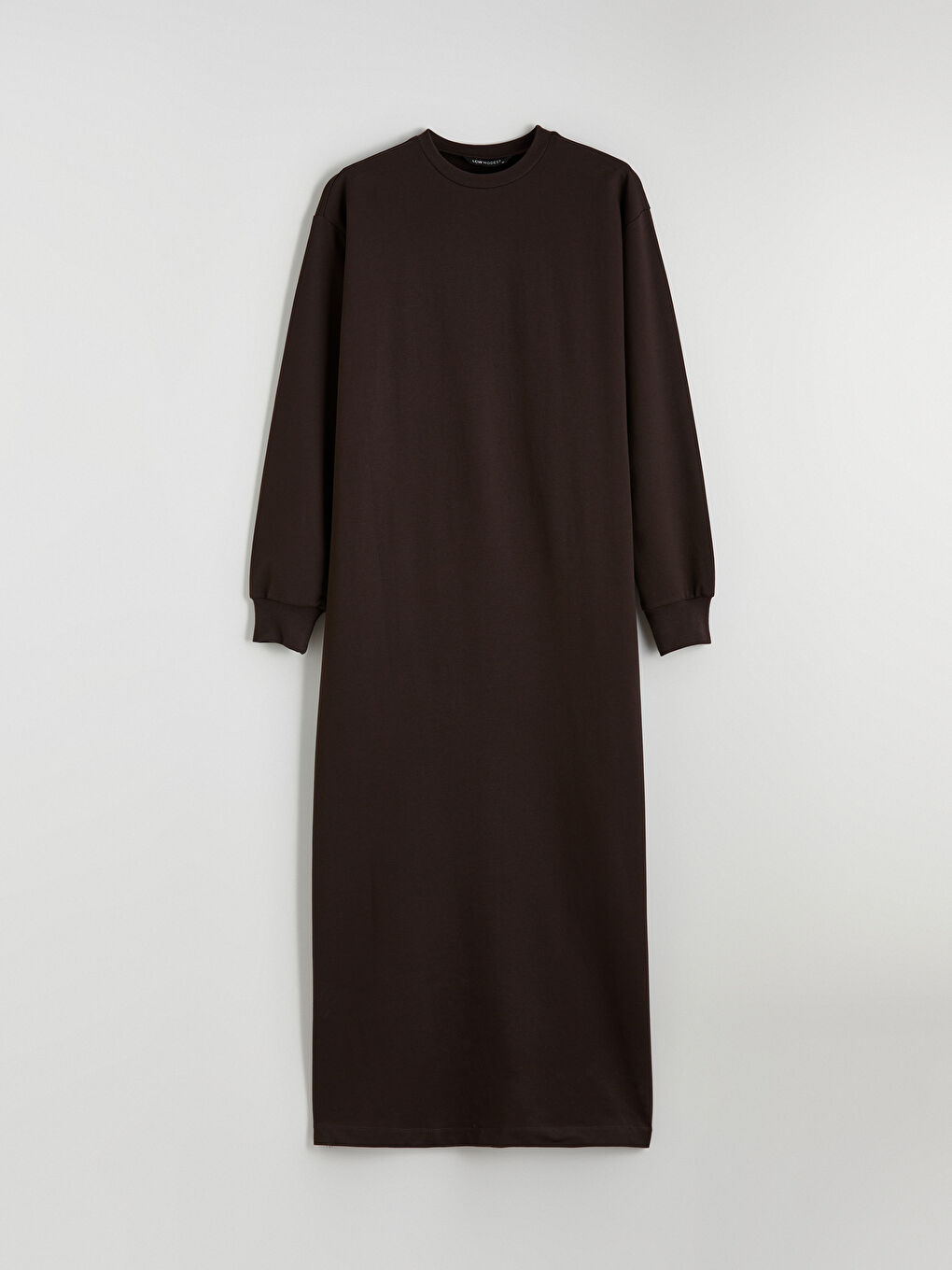 Kahverengi Bisiklet Yaka Sweat Elbise	-4