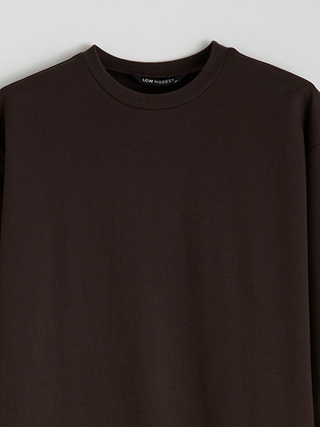 Kahverengi Bisiklet Yaka Sweat Elbise	-5