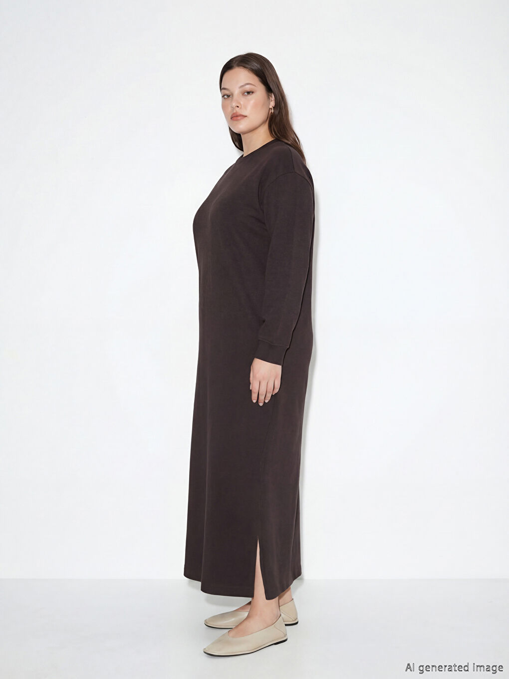 Crew Neck Sweatshirt Dress-1