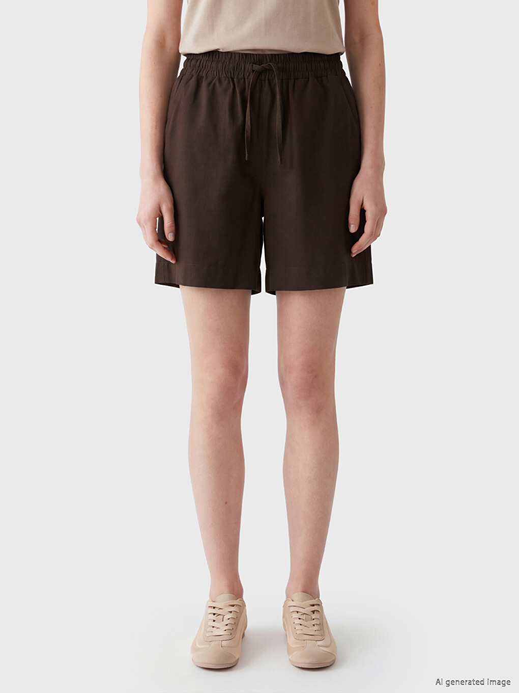 Woman Brown Shorts-1