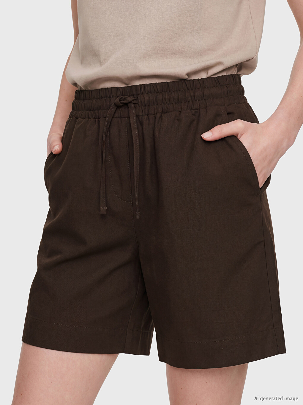 Woman Brown Shorts-2