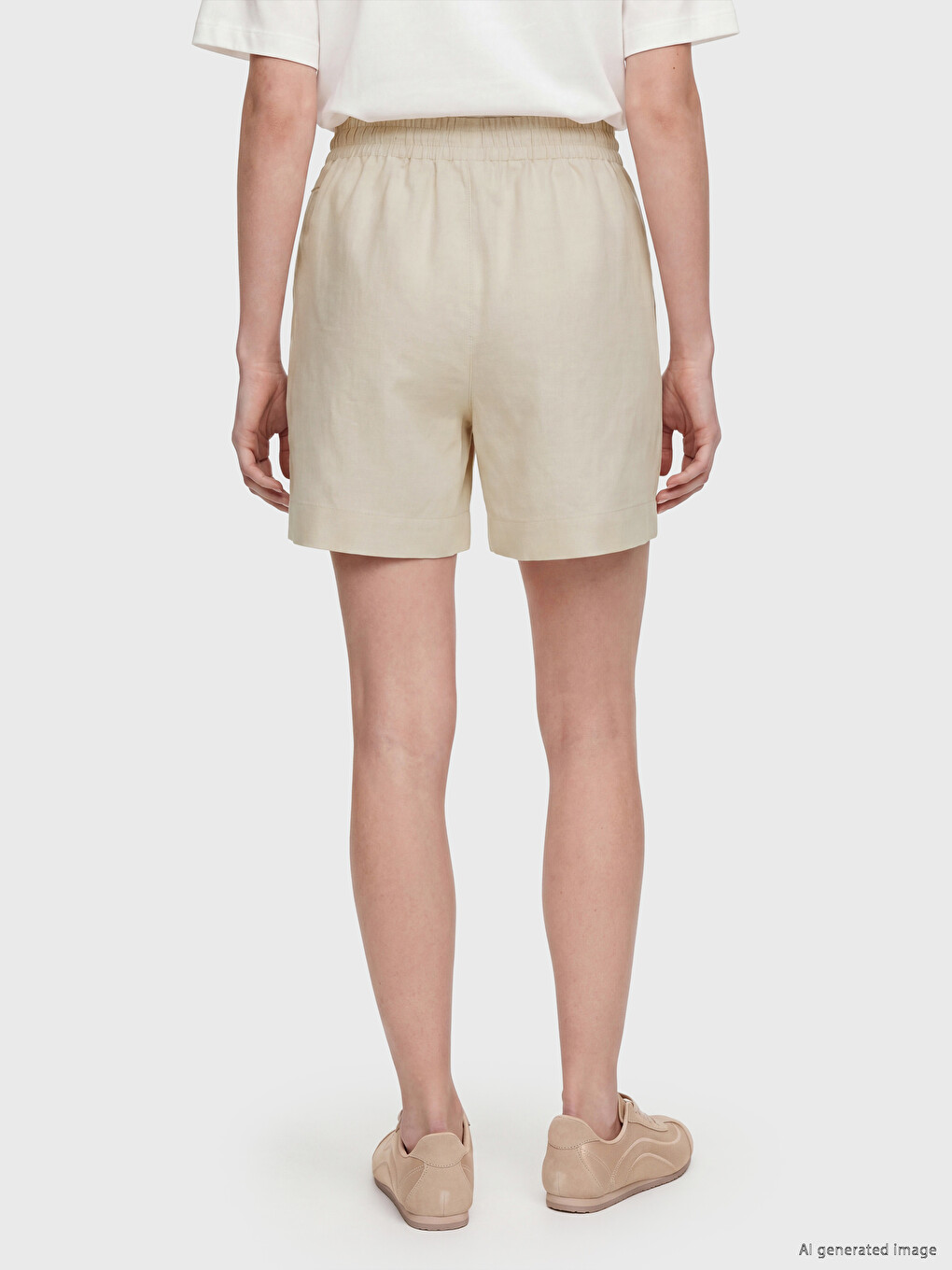 Woman Beige Shorts-3