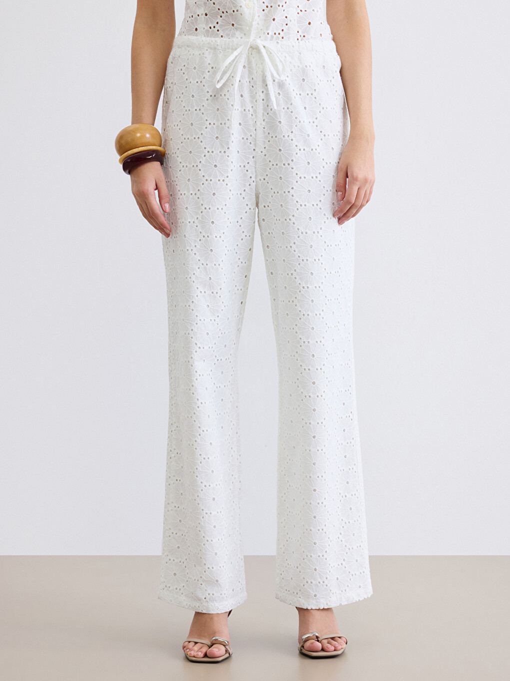 Pantalon Blanc Femme-1