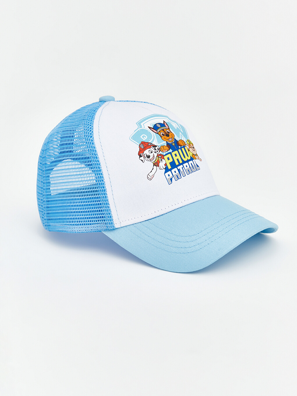 Mavi Paw Patrol Baskılı Erkek Bebek Şapka Seti 2'li-4