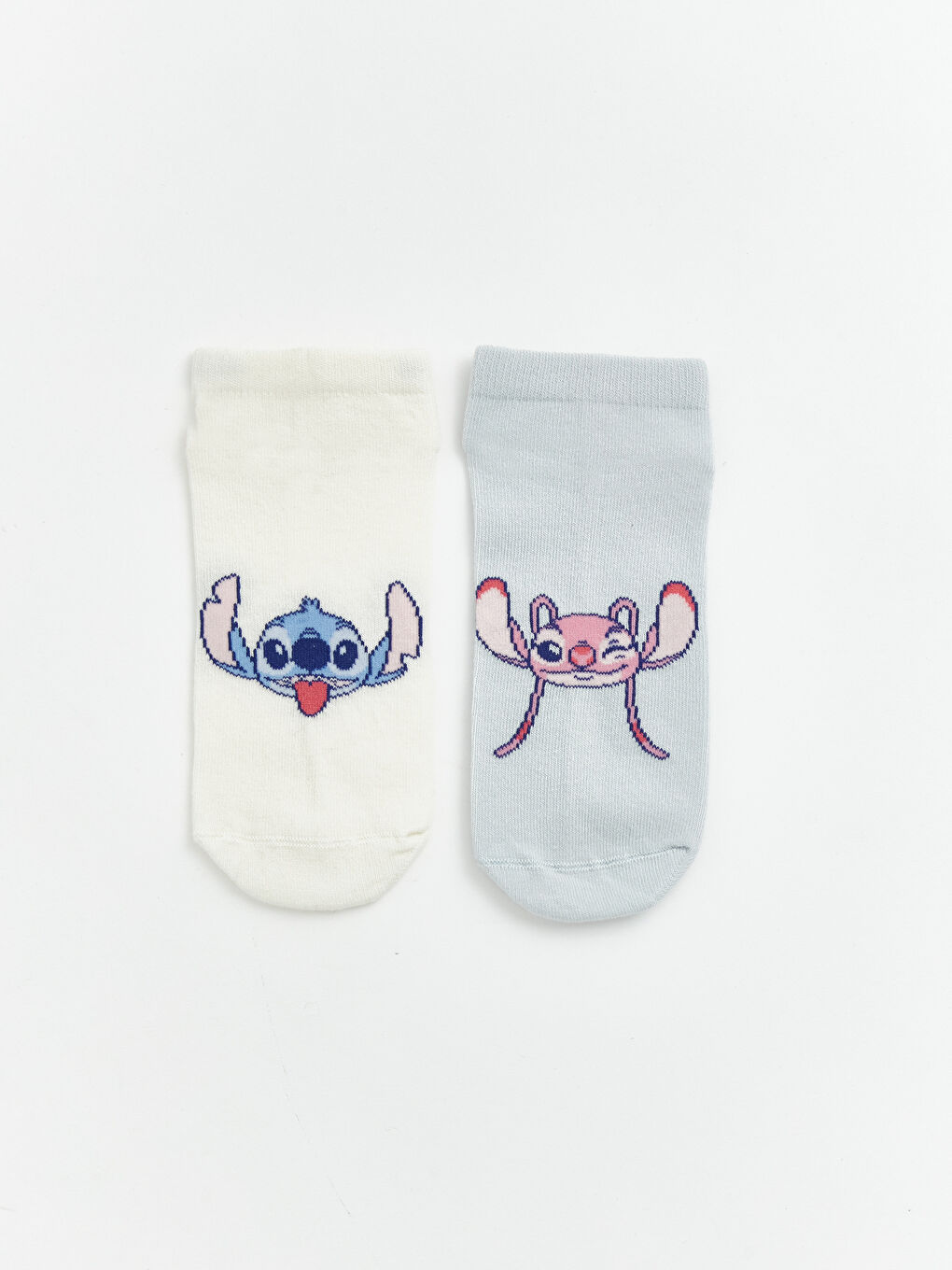 Ekru Stitch Baskılı Kadın Patik Çorap 3'lü-1