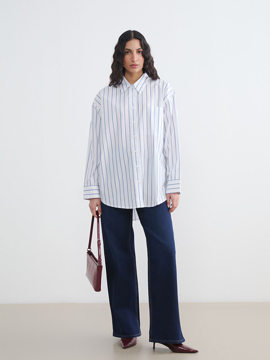 İndigo Wideleg Kadın Jean Pantolon