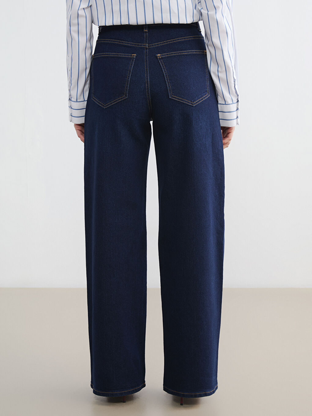 İndigo Wideleg Kadın Jean Pantolon-3