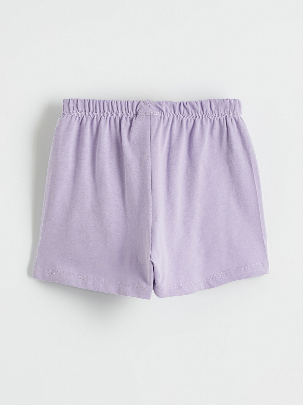 Lila Bisiklet Yaka Kız Çocuk Şortlu Pijama Takımı-6