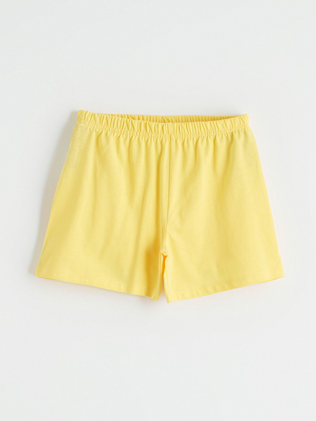 Sarı Baskılı Kız Çocuk Şortlu Pijama Takımı-6