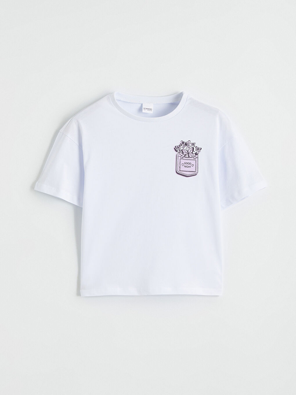 Lila Bisiklet Yaka Kız Çocuk Şortlu Pijama Takımı-1