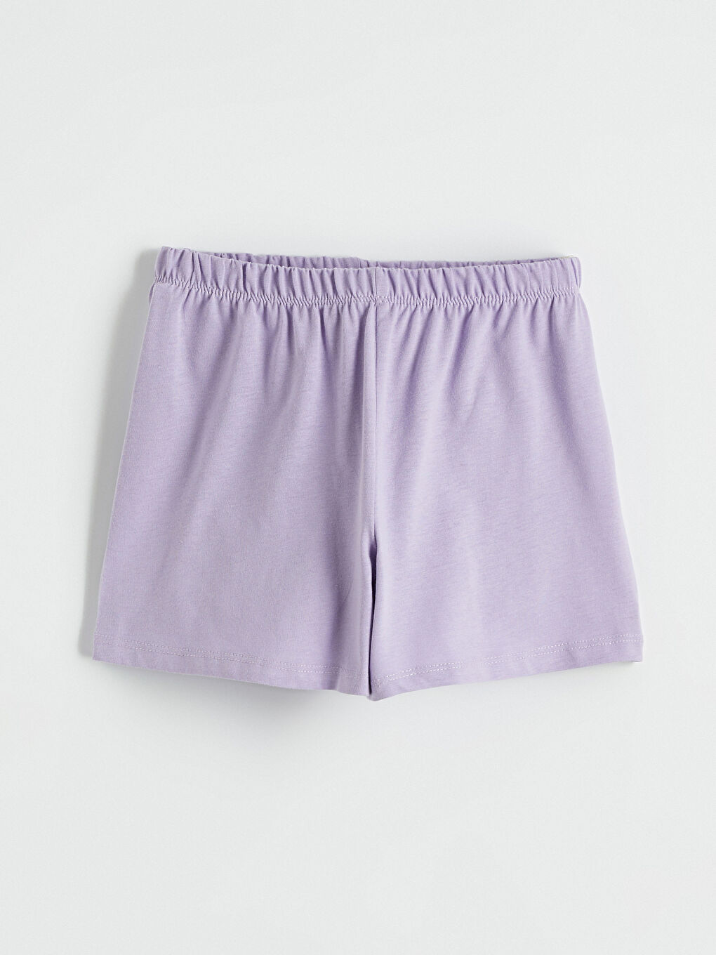 Lila Bisiklet Yaka Kız Çocuk Şortlu Pijama Takımı-4