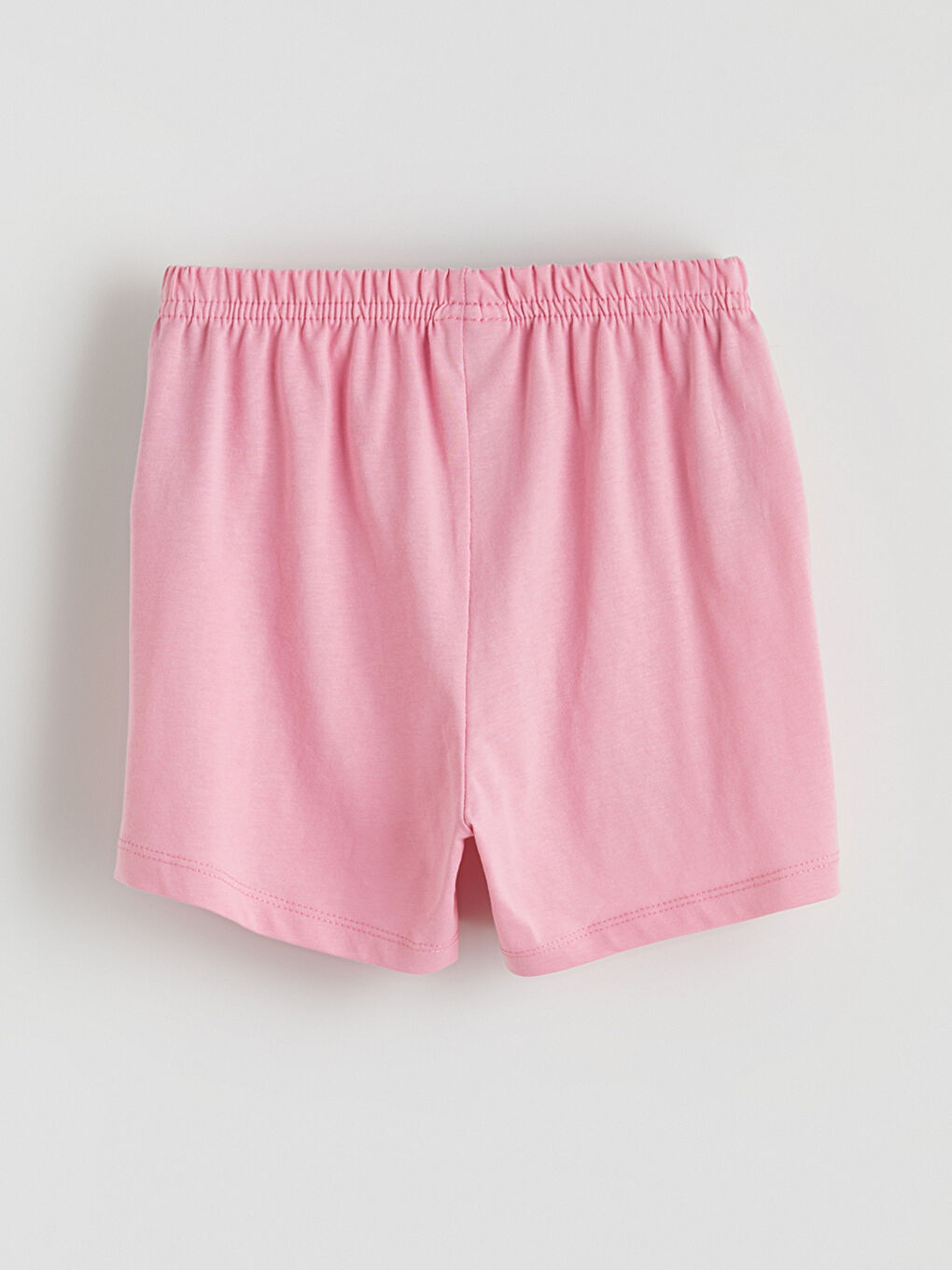 Pembe Kalp Baskılı Kız Çocuk Şortlu Pijama Takımı-6