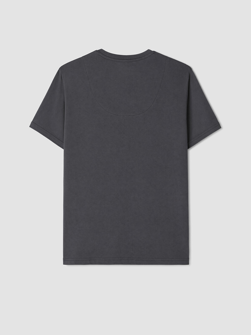 Gri Bisiklet Yaka Kısa Kollu Erkek Pijama Üst-1