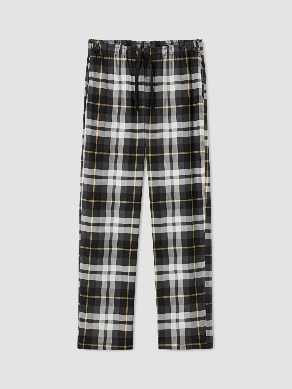 Gri Regular Fit Ekose Erkek Pijama Takım-2